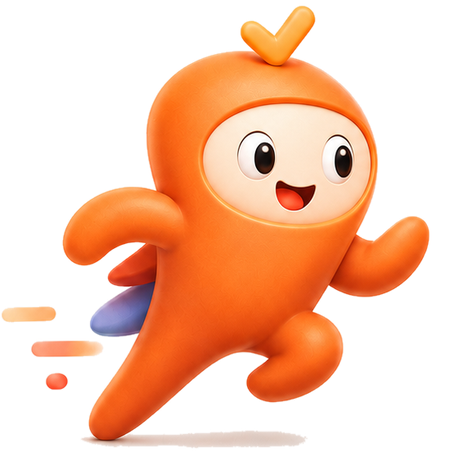 Waylen mascot — a friendly guide with a headset and orange scarf